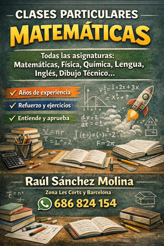 Clases particulares de Matemáticas o Apoyo general