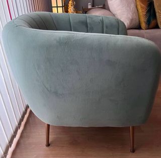 Butaca de terciopelo verde