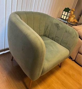 Butaca de terciopelo verde