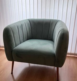 Butaca de terciopelo verde