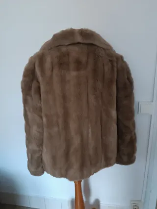 Chaquetón vintage piel sintética marrón