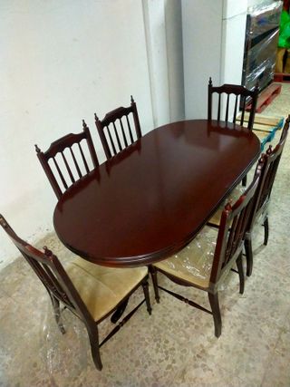 Mesa Comedor + 6 Sillas Madera