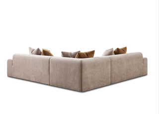 Sofá rinconera modular de tela beige