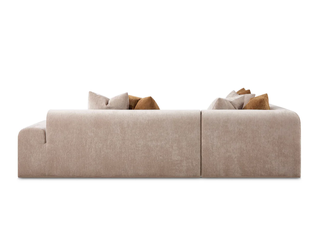 Sofá rinconera modular de tela beige