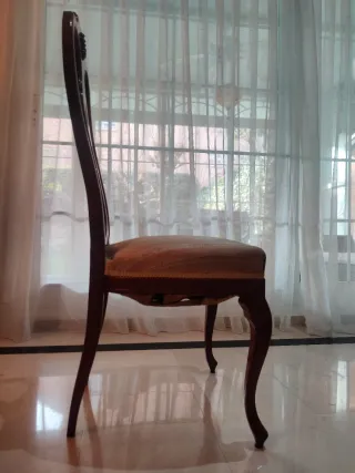 Sillas de comedor madera y tela