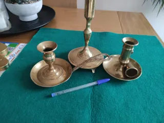 Juego de 3 candelabros de bronce