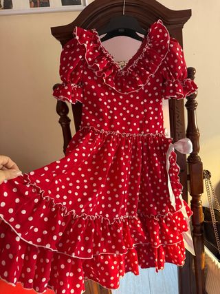 Vestido de flamenca rojo y blanco