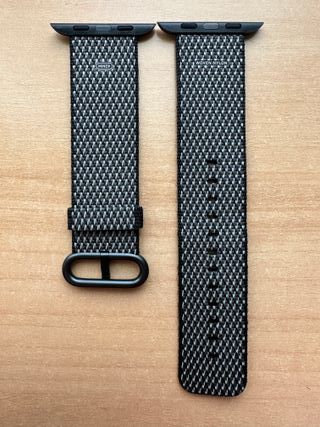 Apple Watch 42mm. Black Checked Woven Nylon