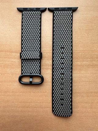 Apple Watch 42mm. Black Checked Woven Nylon
