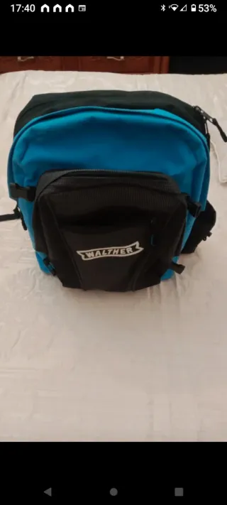 Zaino Walther multitasche blu e grigio