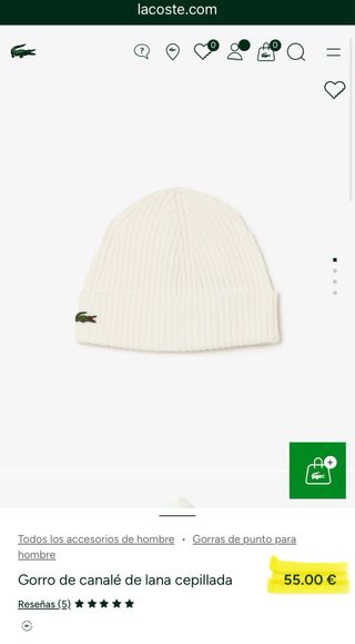 Gorro Lacoste Blanco Unisex