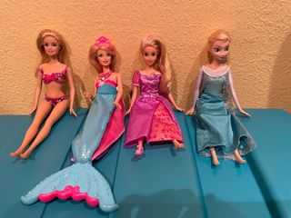 Muñecas Disney: Elsa, Rapunzel, Sirena