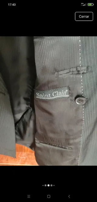 Chaqueta cruzada hombre talla 48 rayas