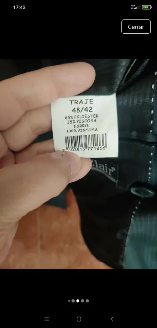 Chaqueta cruzada hombre talla 48 rayas