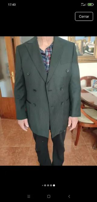 Chaqueta cruzada hombre talla 48 rayas