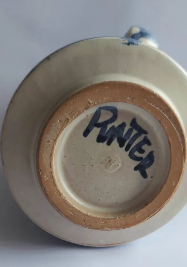 Jarra Cerámica Punter Azul y Beige