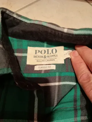 Camicia uomo a quadri verde e nero righe bianche