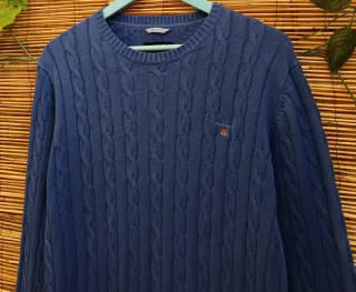 Jersey Gant Trenzado Azul Talla M