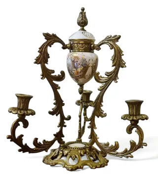 Candelabro LUIGI XV bronzo/porcellana stile SEVRES