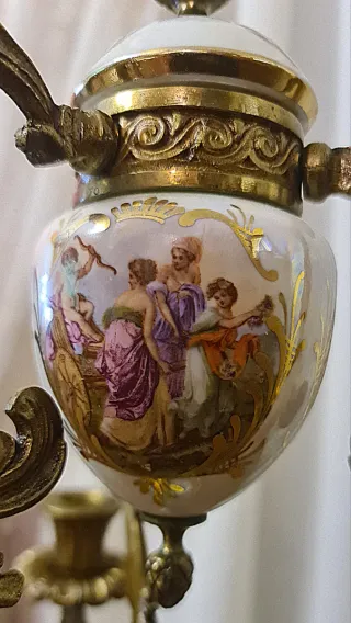 Candelabro LUIGI XV bronzo/porcellana stile SEVRES