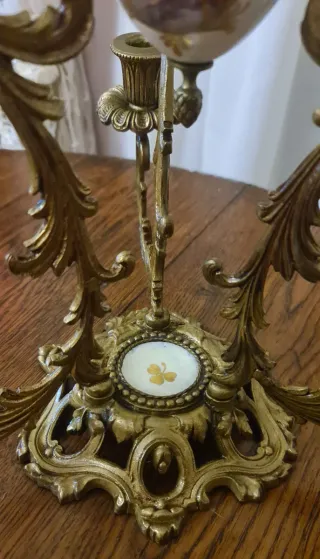 Candelabro LUIGI XV bronzo/porcellana stile SEVRES