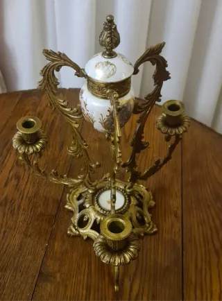 Candelabro LUIGI XV bronzo/porcellana stile SEVRES