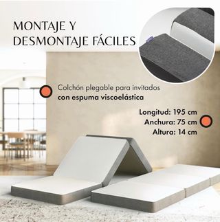 Colchón Plegable Viscoelástico 75x195x14cm