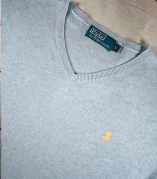 Jersey Polo Ralph Lauren Cuello Pico Azul Talla L