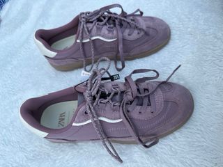 Zapatillas Zara malva mujer doble cordonera