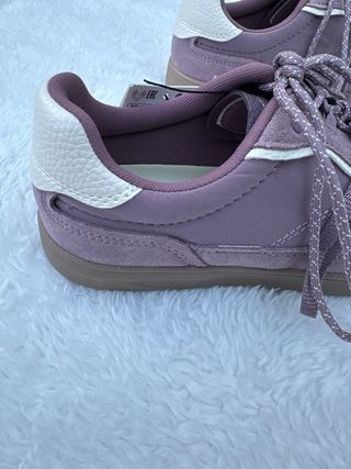 Zapatillas Zara malva mujer doble cordonera