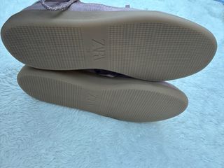 Zapatillas Zara malva mujer doble cordonera