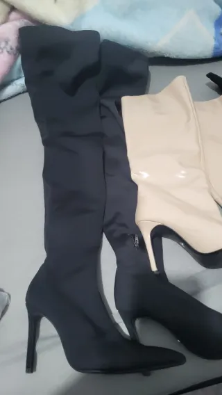 Botas altas negras de tacón