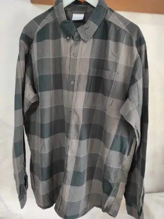 Camicia uomo a quadri nero/fango