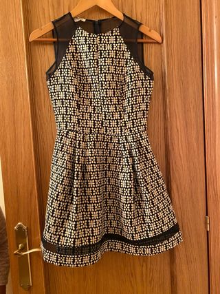 Vestido estampado blanco y azul