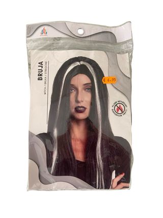 Peluca mujer Dracula Negra y Blanca