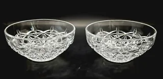 Pareja Boles Cristal Tallado Vintage