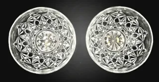 Pareja Boles Cristal Tallado Vintage
