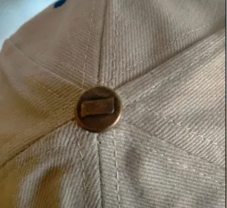 Cappello Nastro Azzurro Beige 100%Cotone