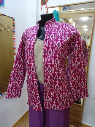 Chaqueta Estampada Reversible y Acolchada Algodón
