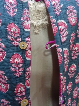 Chaqueta Estampada Reversible y Acolchada Algodón