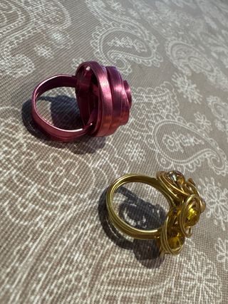 Anillos elegantes oro y rosa ajustables