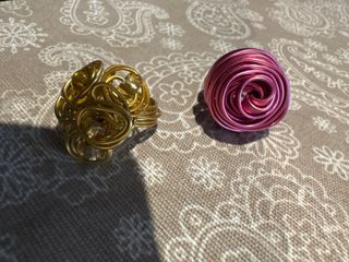 Anillos elegantes oro y rosa ajustables