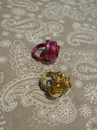 Anillos elegantes oro y rosa ajustables