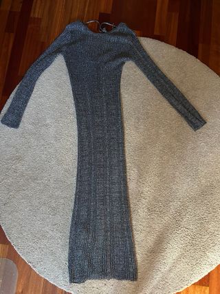 Vestido manga larga hilo metálico Brownie