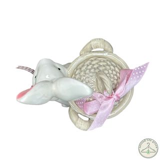 OE1.9 Coniglietto decorativo in ceramica con cesti