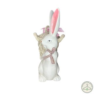 OE1.9 Coniglietto decorativo in ceramica con cesti