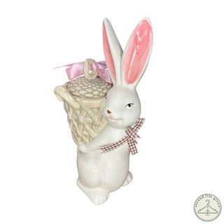 OE1.9 Coniglietto decorativo in ceramica con cesti