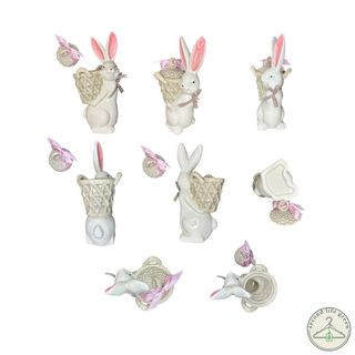 OE1.9 Coniglietto decorativo in ceramica con cesti