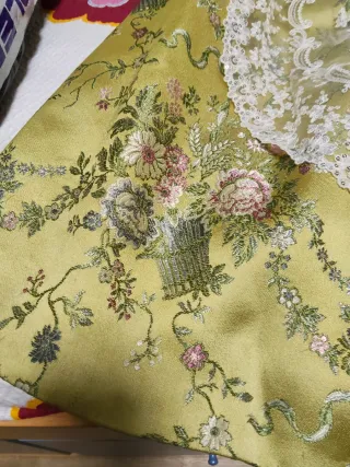 Traje Fallera Niña Azul y verde Oliva