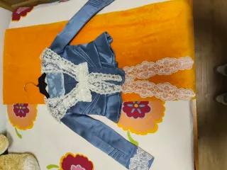 Traje Fallera Niña Azul y verde Oliva